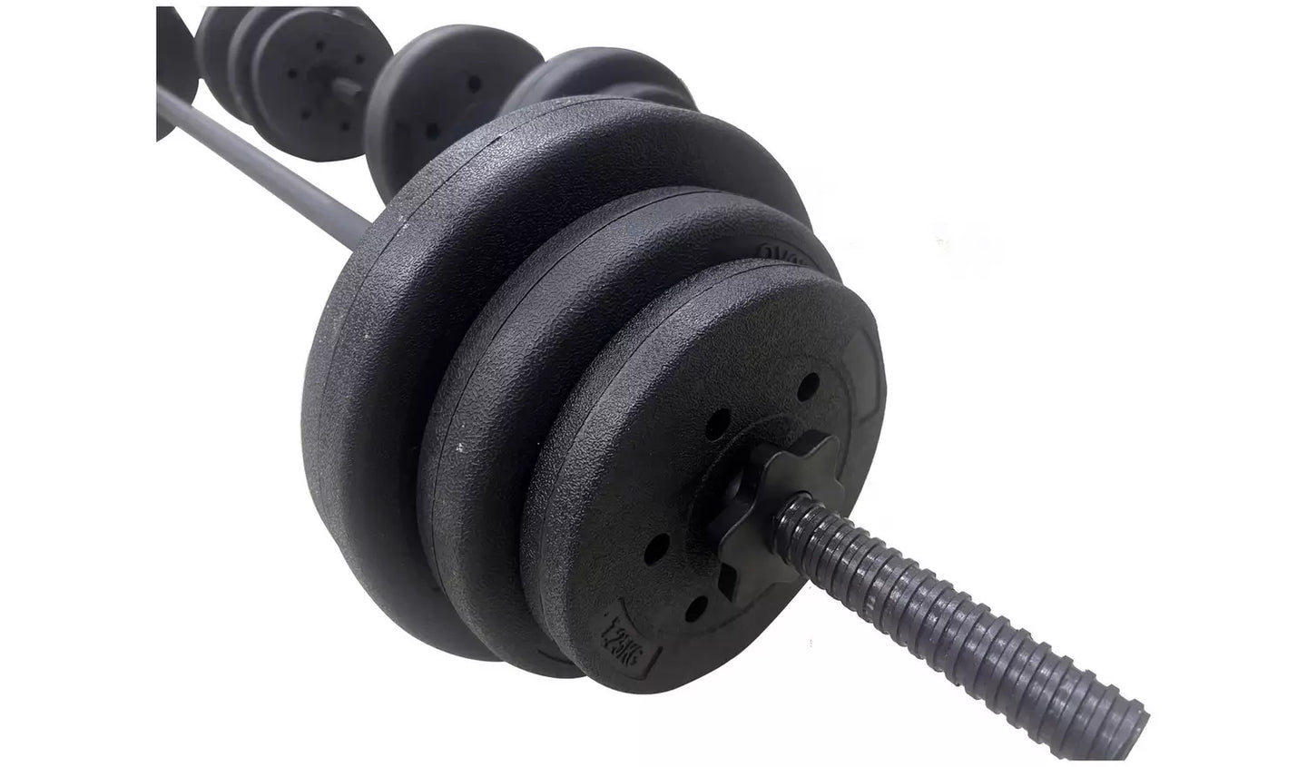 Opti Vinyl Dumbbell and Barbell Set - 35KG